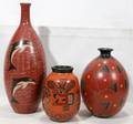 081380 POTTERY VASES THREE H 716
