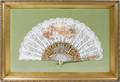 080424 SPANISH LACE FAN PAINTED SCENE 1960S
