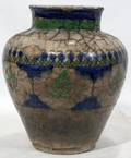 072374 PERSIAN GLAZED POTTERY VASE H 7 12