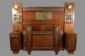 Italian Walnut Bronze Marquetry Queen Bedstead