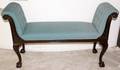 062399 CHIPPENDALE STYLE UPHOLSTERED BENCH H 27