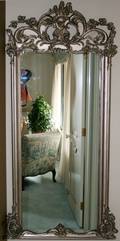 062394 PAINTED  CARVED MIRROR H 65 W 33 OVERALL