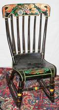 061461 STENCILED ROCKING CHAIR 19TH C