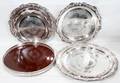 112445 AMERICAN SILVER PLATE ROUND TRAYS SIX
