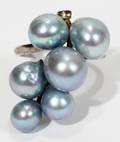 111491 STERLING SILVER  CULTURED GRAY PEARL RING