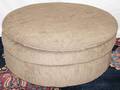 110449 ROUND OTTOMAN FULLY UPHOLSTERED H 18 DIA 42