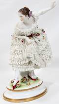 102441 DRESDEN PORCELAIN FIGURE OF A DANCER H 11 12