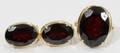14KT GOLD  GARNET RING AND PAIR OF EARRINGS