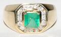 081445 14KT GOLD 75CT EMERALD  DIAMOND RING