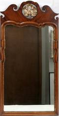 081432 QUEEN ANNE STYLE WALNUT MIRROR C 1930 45 X