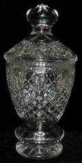072387 CUT CRYSTAL COVERED URNS H 17 DIA 8