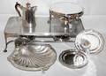 071427 SILVER PLATE SERVING PIECES TEN
