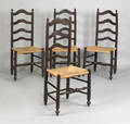 Set of 4 Pennsylvania ladderback side chairs ca 1760