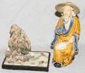 112482 ORIENTAL FIGURINE AND SMALL VILLAGE SCENE
