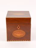 Mahogany  Satinwood Inlaid Tea Caddy