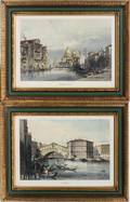 112457 HAND COLORED PRINTS 9 X 13 LE GRAND CANAL