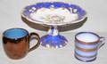 STAFFORDSHIRE ANTIQUE PORCELAIN COMPOTE  MUGS