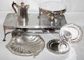 091513 SILVER PLATE SERVING PIECES TEN