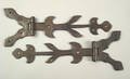 Pair wrought iron strap hinges 18th c