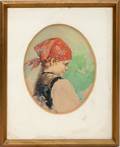 072461 POLISH OVAL WATERCOLOR C 1900 TO EARLY 20TH C