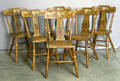 Set of 6 painted plank seat chairs