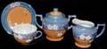 061559 JAPANESE ENAMEL TEA SET APPLE BLOSSOM MOTIF