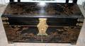 CHINESE BLACK LACQUER  GILT JEWELRY BOX H 12