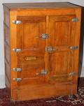 102502 OAK ICE BOX BY LEONARD REFRIGERATOR C 1900