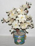 092483 CHINESE CLOISONN  JADE TREE H 19 W 13