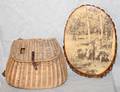 090517 TROUT BASKET AND HUNT THEME WOOD PLAQUE H 16