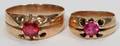 091540 TWO RINGS WITH RED STONES