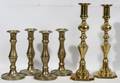 071481 BRASS CANDLESTICKS SIX H 7  12
