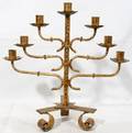 062540 SPANISH IRON SEVENLIGHT CANDELABRUM C 1950