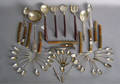 Misc silver flatware and serving utensils to include 10pc Mexican flatware