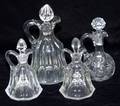 070492 ANTIQUE CUT AND MOLDED GLASS CRUETS 4 C 1870