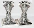 061566 GORHAM SILVERPLATE CANDLESTICKS PAIR H 5