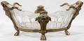 111022 FRENCH CRYSTAL  BRONZE CENTERPIECE BOWL H 7