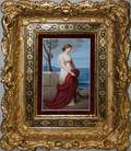 102039 KPM BERLIN HAND PAINTED PORCELAIN PLAQUE 9 34