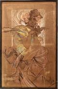 102024 ALPHONSE MUCHA PASTEL ON PAPER LAID DOWN 50