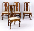 Set of 4 Queen Anne mahogany dining chairs ca 1760