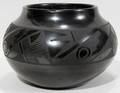 SAN ILDEFONSO BLACKWARE POTTERY VASE H 5 12