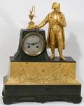 GERMAN BRONZE AND METAL CLOCK H 16 L 13
