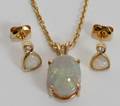 090009 400 CT AUSTRALIAN OPAL PENDANT  EARRINGS