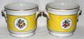 090035 HEREND PORCELAIN CACHE POTS PAIR H 5 34