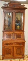 090023 EASTLAKE MAHOGANY SECRETAIRE TWO PCS C 1890