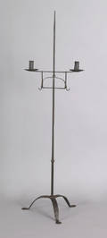 Wrought iron doublearm candlestand