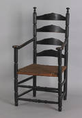 New England 4slat ladderback armchair ca 1740