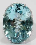 082045 5243 CT AQUAMARINE  550 CT DIAMOND RING