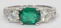 081051 100CT NATURAL EMERALD  100CT DIAMOND RING