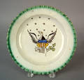 Leeds green feather edge plate early 19th c